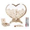 Wedding Guest Book Wooden Drop Heart Message Book Sign In Table Photo Frame Birthday Valentine's Day Wedding Party Decoration