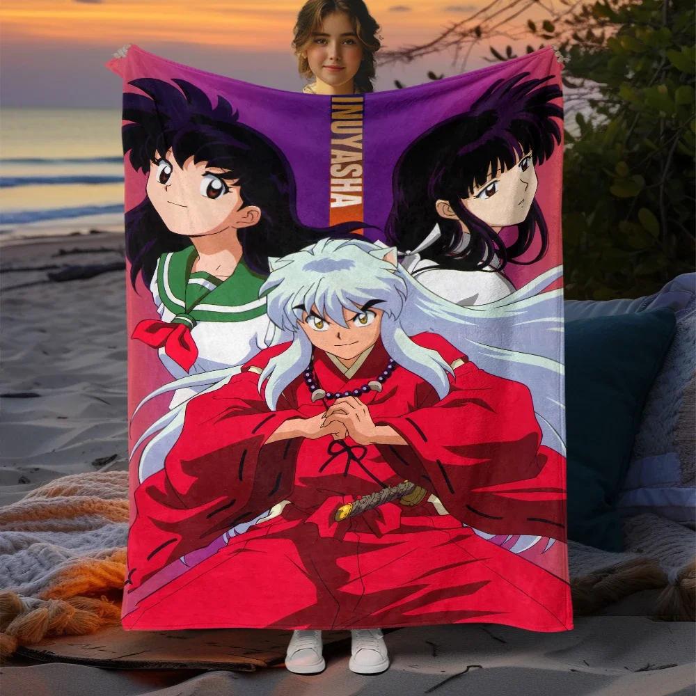 Inuyasha Cartoon Printing Blanket Large Sofa Soft Warm Flannel Throw Blanket Camping,Outdoors,Picnic,Travel,Airplane Blanket.