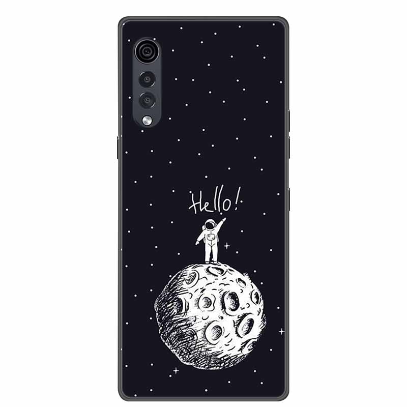 For LG Velvet Luxury Phone Case Black Soft Silicone TPU Back Cover for LGVelvet 5G Funda LMG910EMW Protector Capa Cartoon Coque