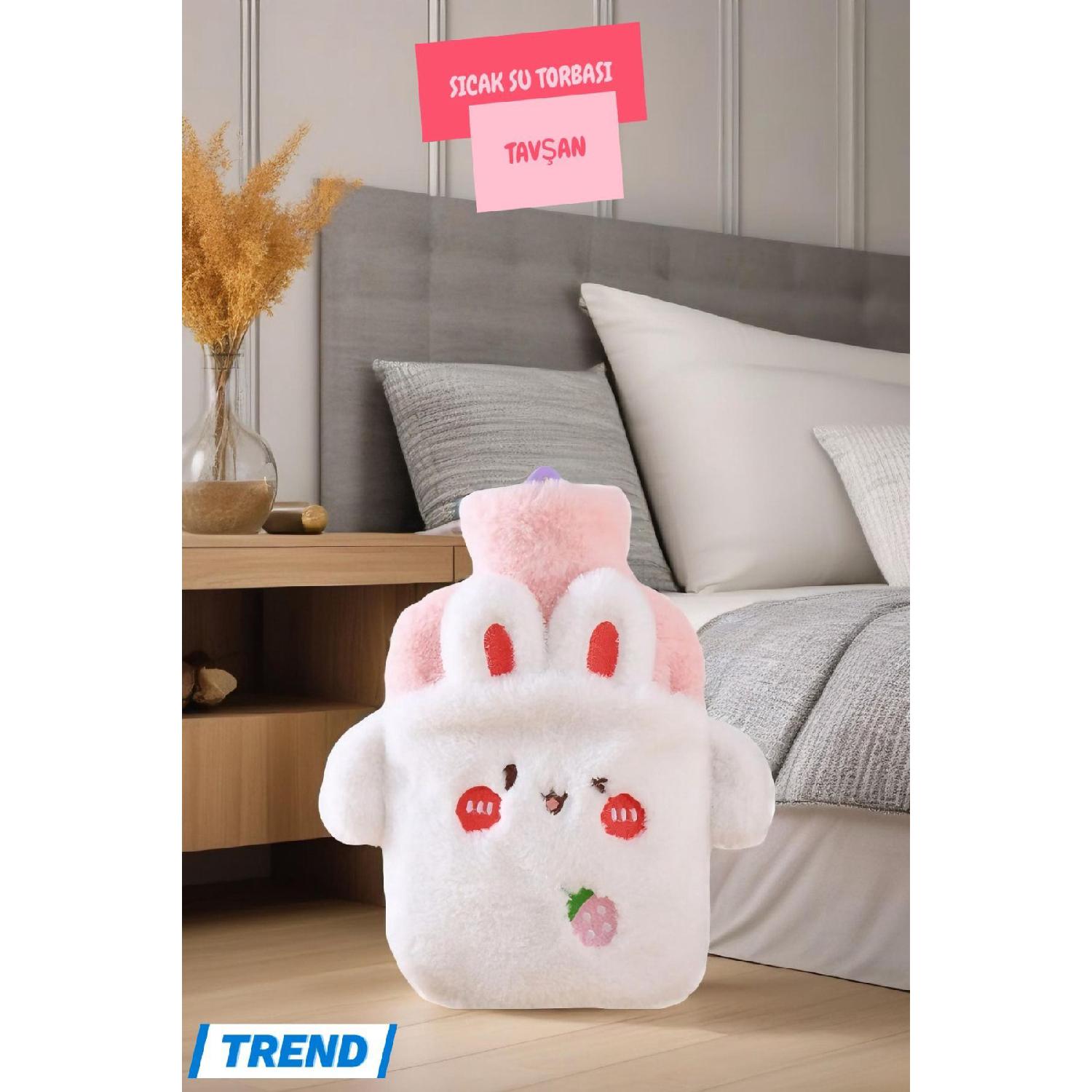 

Мішок для гарячої води на 500 мл із м’якими плюшевими рукавичками з фігуркою кролика