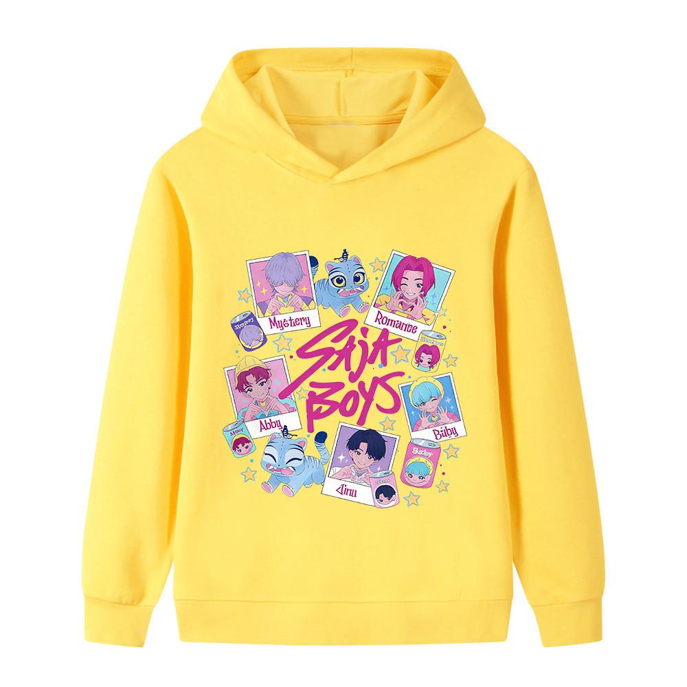 B1206 Kids Boys Girls Sajaboys Kpop Rumi Zoey Mira Print Long Sleeves Hoodie