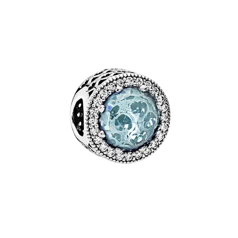 Sparking Butterfly Heart Clip Charm Beads Dangle Silver Bracelet Necklace For Diy Jewelry Women Gift