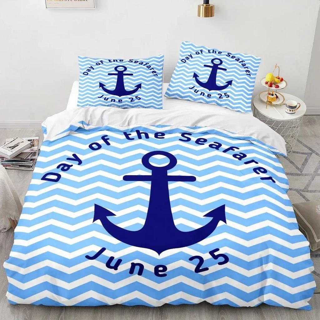 3D Print New Nautical Ocean Anchor Bedding Sets Ocean Spirit Duvet Cover King Queen Single Size Bed Linen Teens Boys Gift