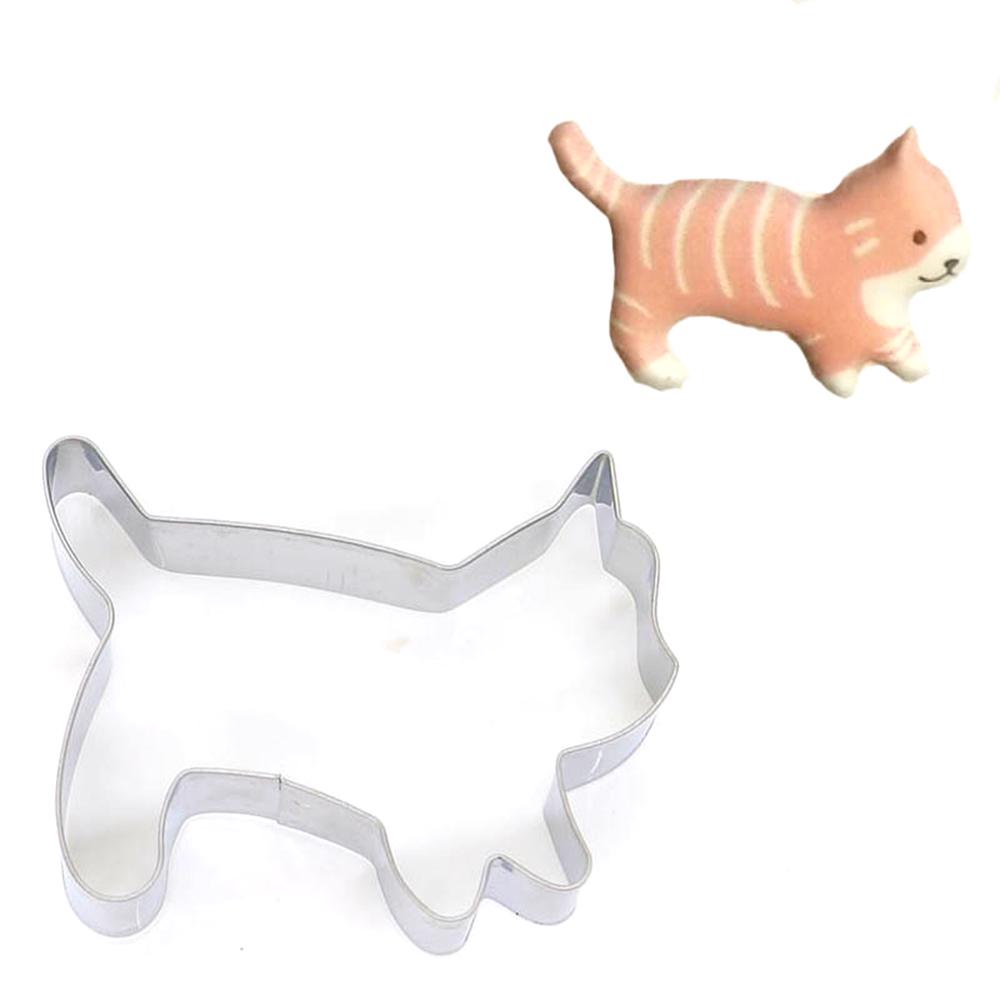 5pcs/set Cute Cat Kitten Pattern Stainless Steel Cookie Mould Cracker Mold Biscuit Cutter for DIY