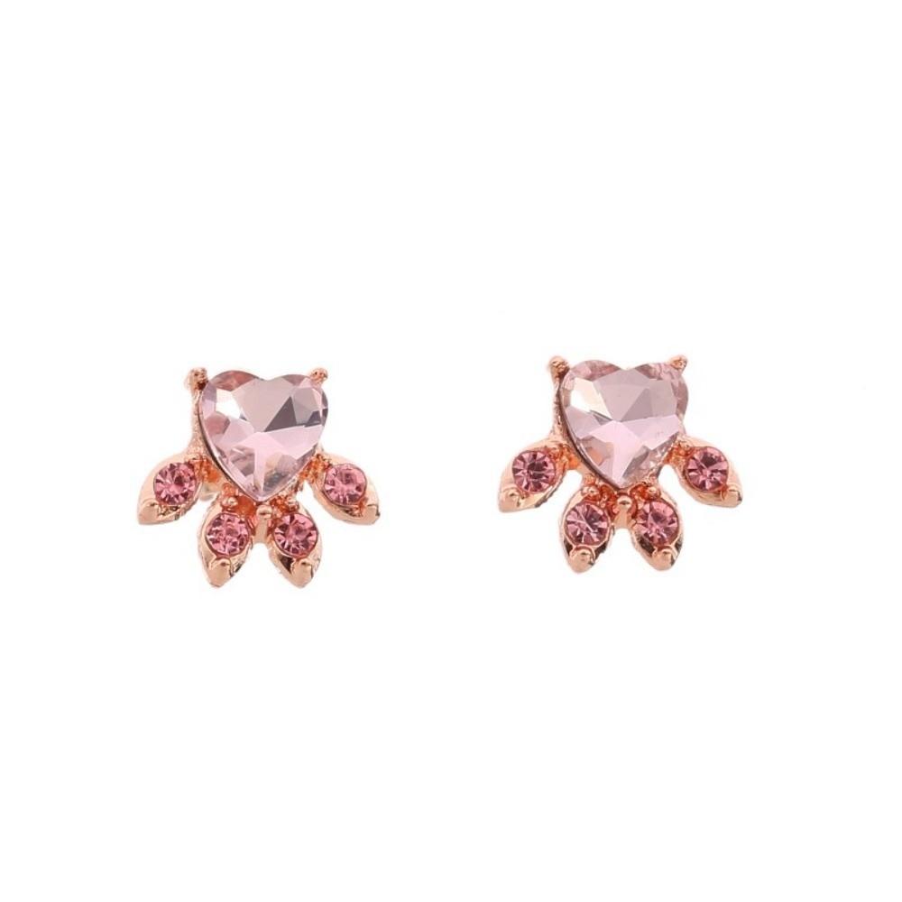 Shiny Zircon Stud Earrings Pink Crystal Stud Earrings New Small Stud Earrings Women