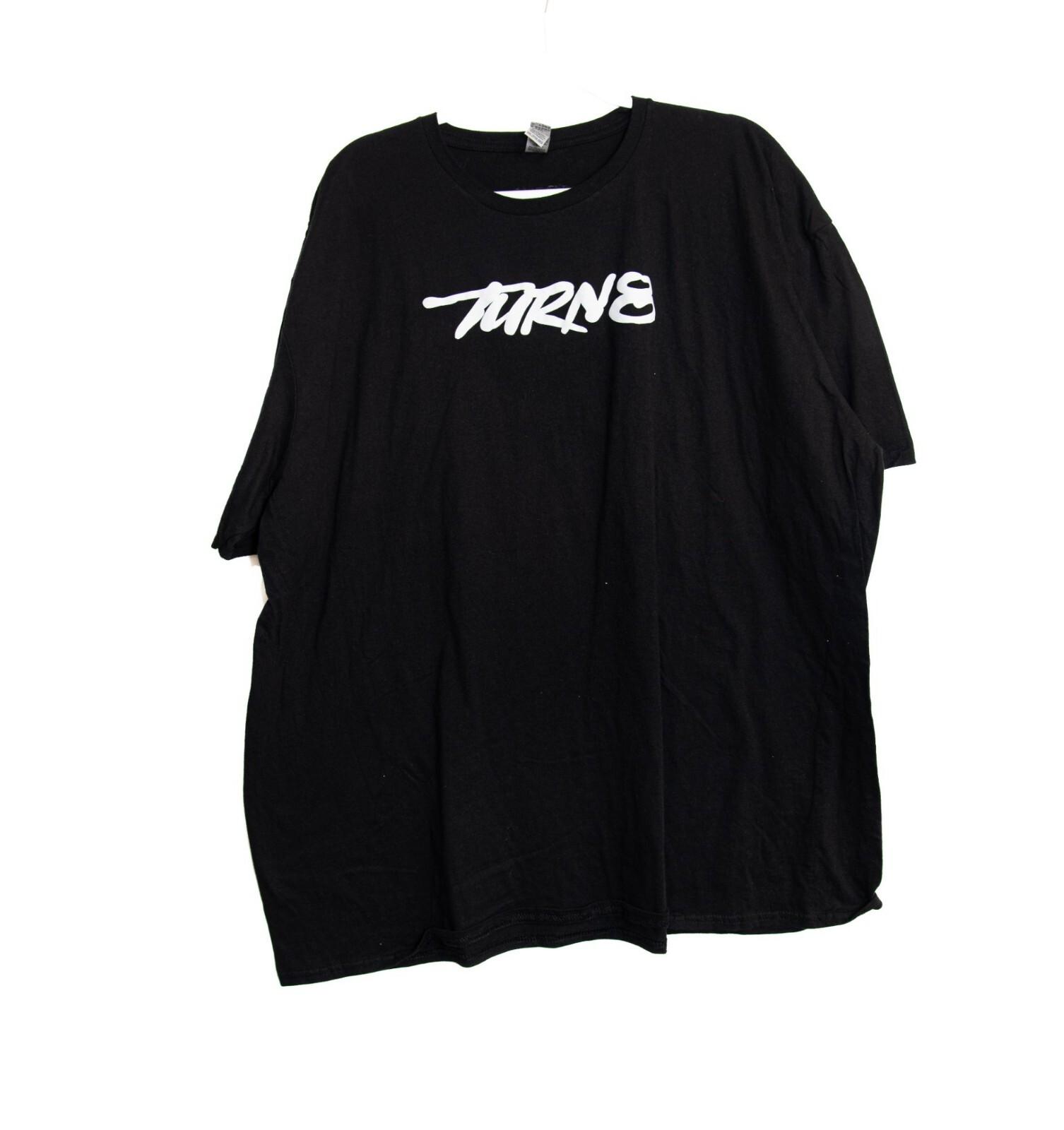 Turn8 Black Graphic Cotton T-Shirt Mens 3XL Casual Streetwear XL