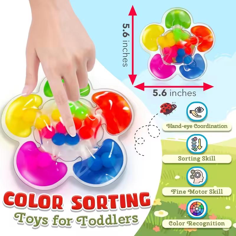 Color Sorting Sensory Toys Fine Motor Skills Game For Toddlers Matching Preschool Learn Activities Educational Toy Kid Friendly Entertaining Fun Play