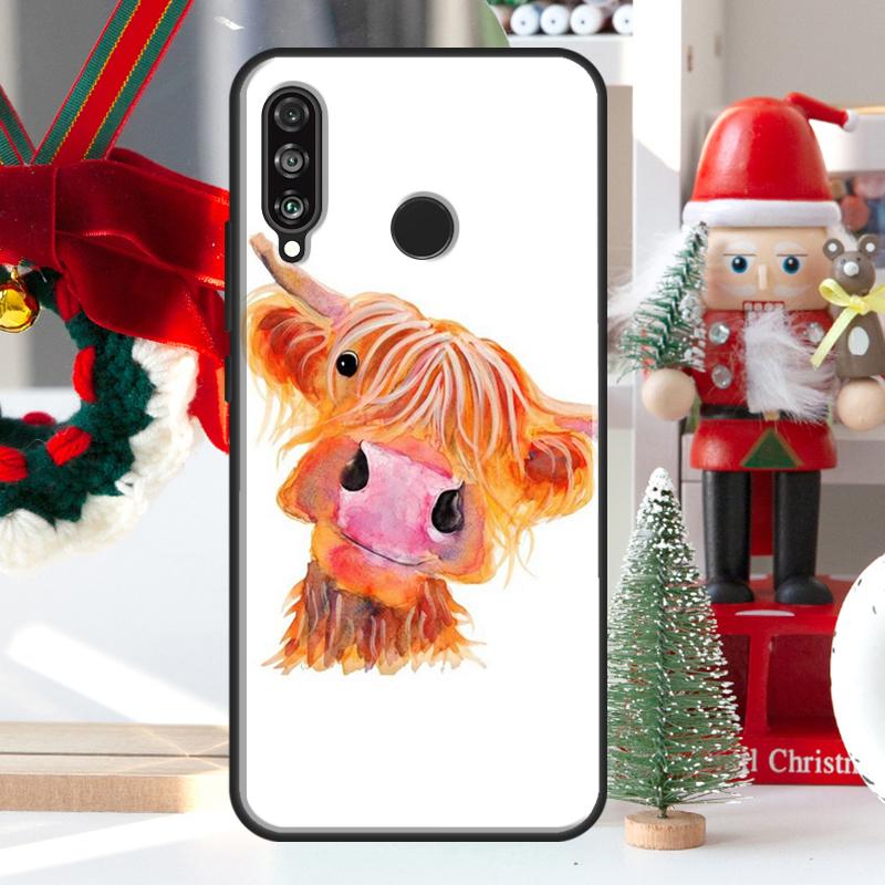 Cute Highland Cow For Huawei Nova 12i 11i 8i 12s Y73 Y72 Y61 Y91 Y90 Y70 Y60 9 10 SE P60 Pro P30 P40 Lite Case
