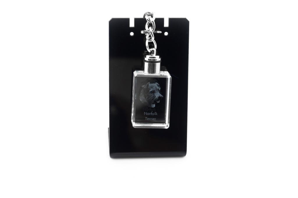 Norfolk Terrier - Crystal key ring with dog photo, illuminated key ring, unique gift by Art-Dog brand