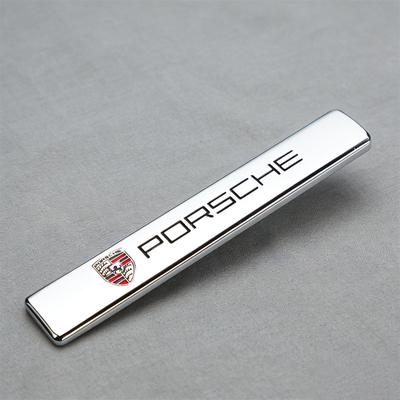 Auto 3D kovová dekorativní nálepka na blatník, kufr pro Porsche Cayenne Panamera Macan 911 718 Taycan Boxster Cayman 918