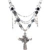 Glammuse Vintage Rose Cross Necklace