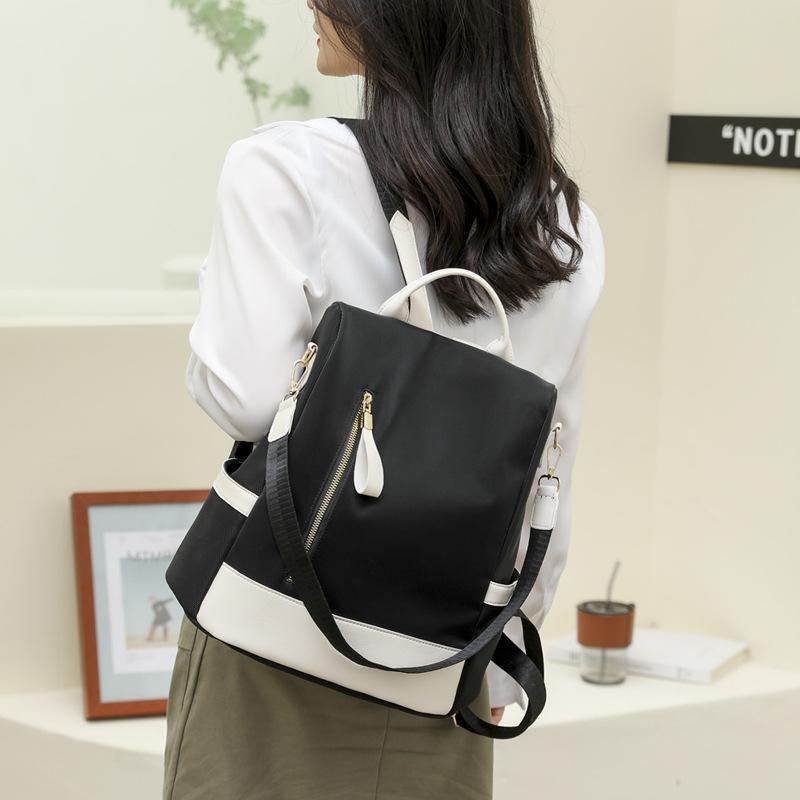 Anti-theft backpack women's new fashion Korean version trendy Oxford cloth canvas women's backpack travel schoolbag