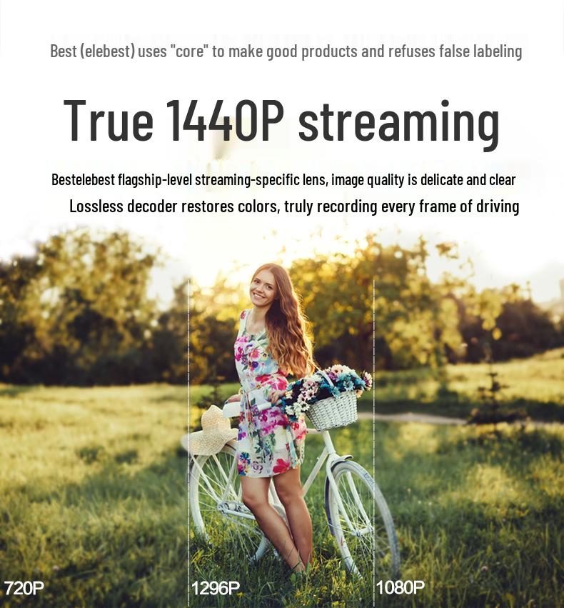 10" HD Dash Cam with Night Vision & Reversing Camera - New Streaming Media Rearview Mirror Recorder.