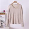 Women's Solid Color Half-High Neck Wool Knit Sweater - Autumn/Winter Short Thick Pullover Base Layer Knitwear