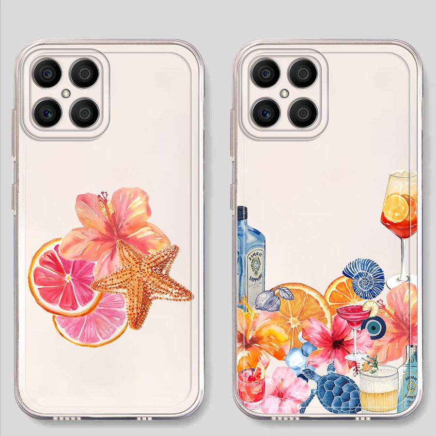 Case for Honor 90 Lite X8b X8a X9a X7b X8 X9b Soft Phone Cover Fruit Flowers