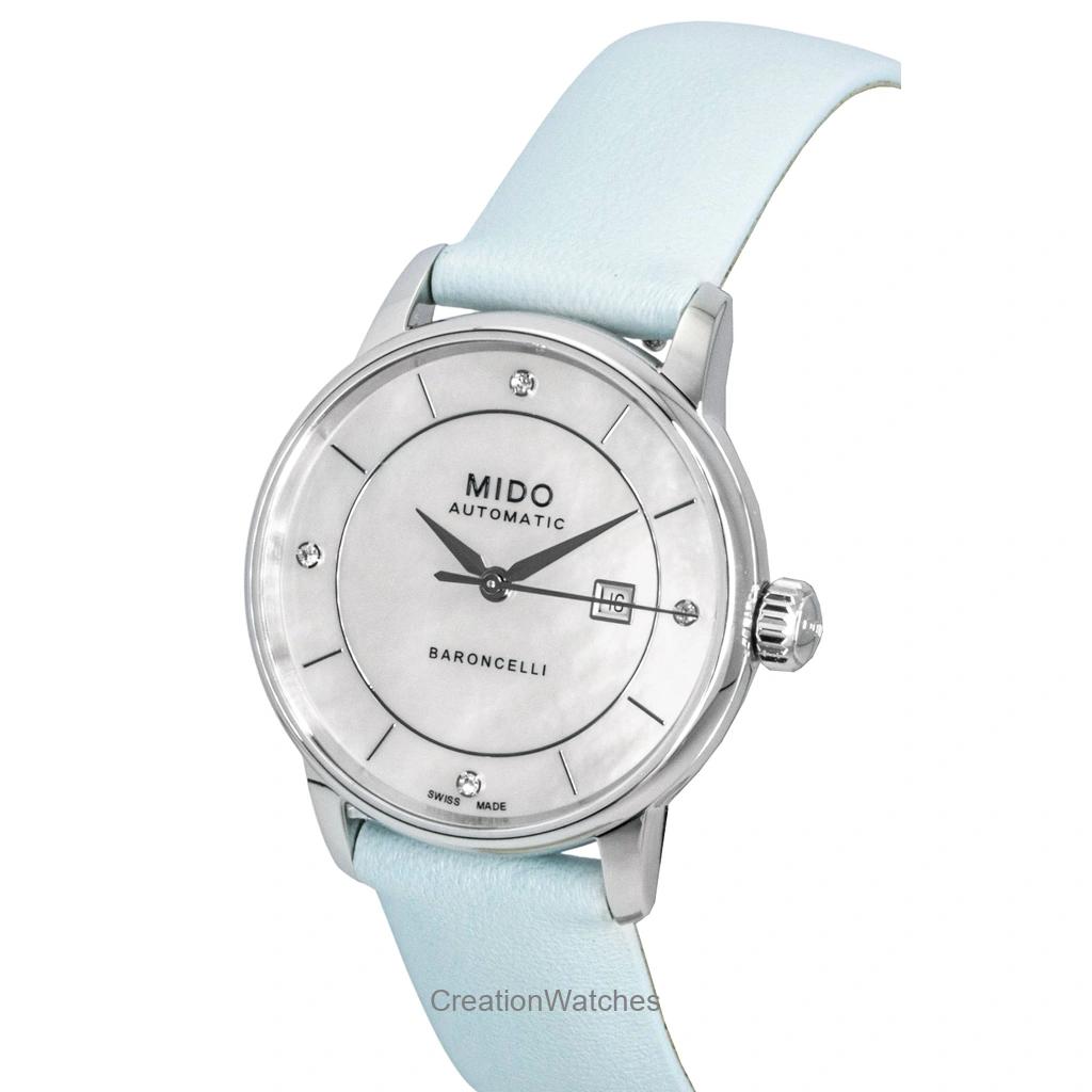 Mido Baroncelli Special Edition Diamond MOP Dial Automatic M037.207.16.106.00 Women's Watch With Extra Straps