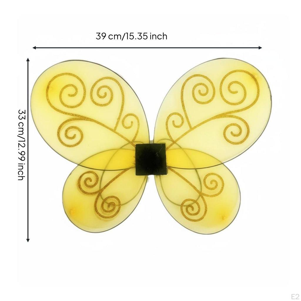Elastic Shoulder Straps Costume Wing Glittery Design Cute Accessories for Young Children,
