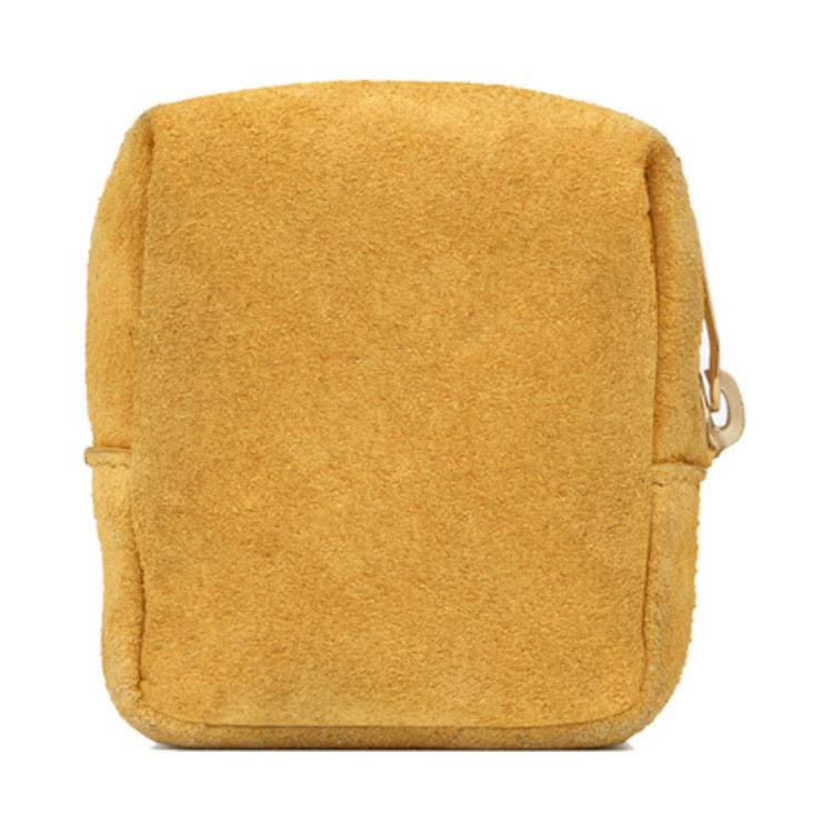 Saint Laurent Ysl Jamie Gold Logo Cube Geometric Suede And Lambskin Coin Purse Women Accessories Sunflower-Yellow 669964-1QS91-7003