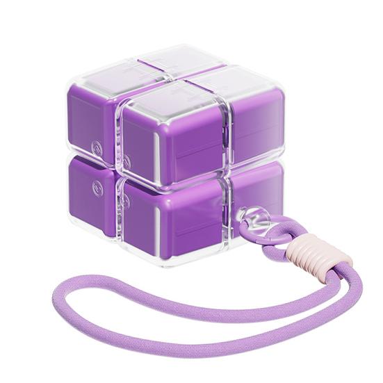 Cube Pill Box with Lanyard Portable 8-Cell Medicine Box Sealed Pill Dispenser Cube 7