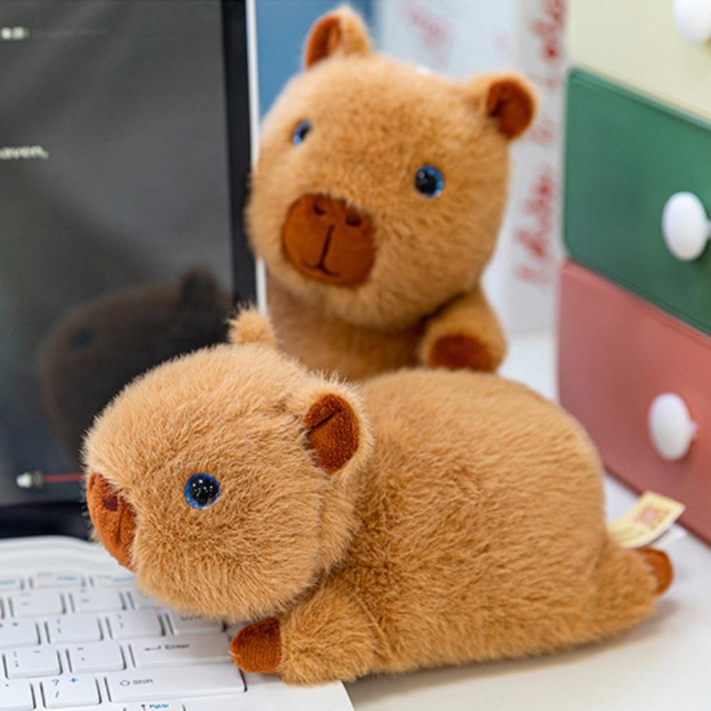 PP Cotton Plush Capybara Key Ring Funny Cartoon Animal Keychain Children