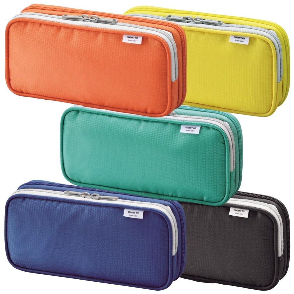 LIHIT LAB Double Pen Case, Large, Black, A7661-24