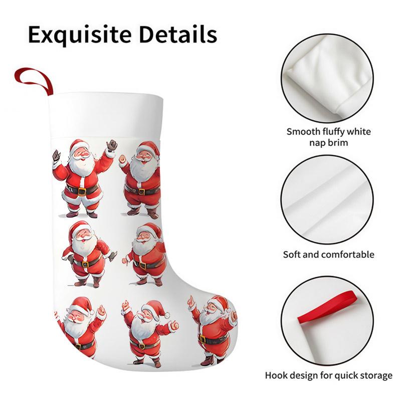 Christmas decoration fireplace hanging stockingChristmas Stockings 1pc 45.72 cm, Cartoonish Santa Red Printed