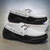 FashionHandmade Leather Men Shoes Casual Slip on Loafers Breathable Men Boat Flats Hot Sale Moccasins Punk Style Leisure Walk Footwear