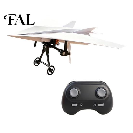 Beginner Airplane Toy Kit Remote Control Paper Kit, DIY Electric RC Plane with Gyro Handmade Stabilizer, Dual Propellers, Lightweight Glider Assembly