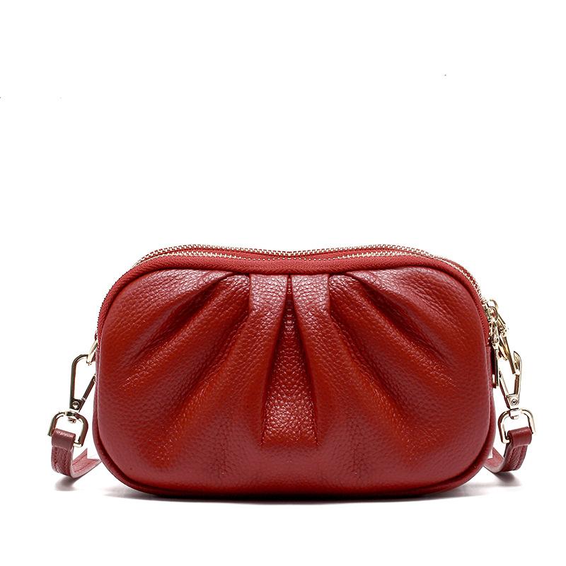 Genuine Leather Women's Bag High-end Mobile Phone Bag Top-layer Cowhide Coin Purse Single-shoulder Bag