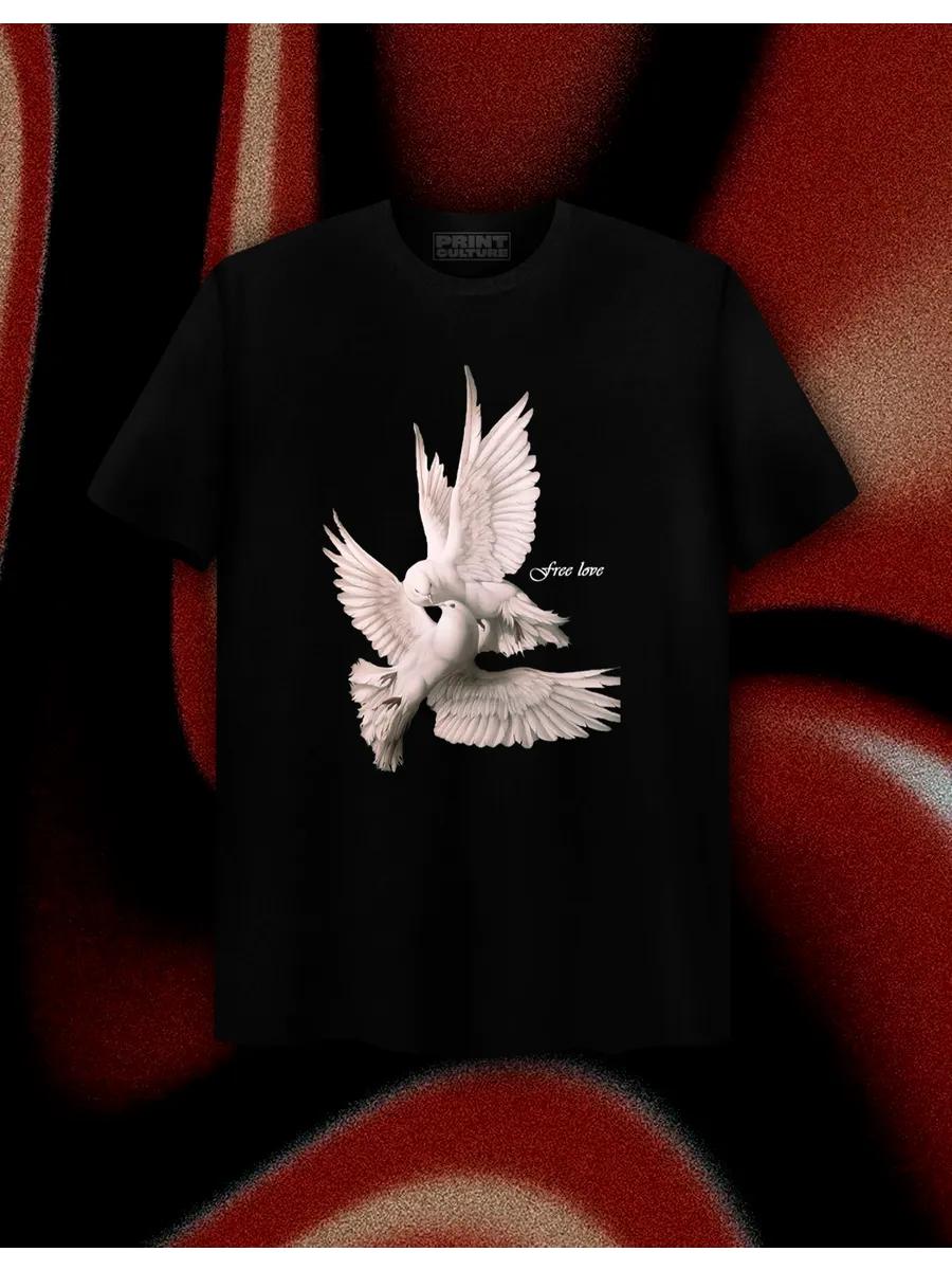 T-shirt with birds print 4XL