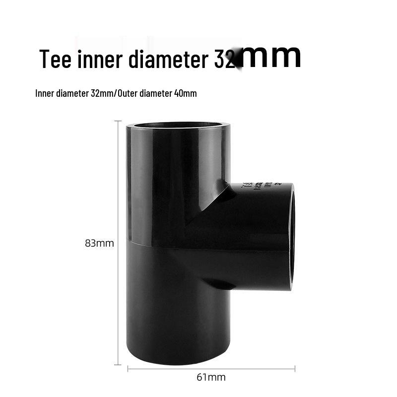 UPVC Fish Tank Plumbing Fittings: Hard Water Pipe Connector & Elbow Tee (Black)