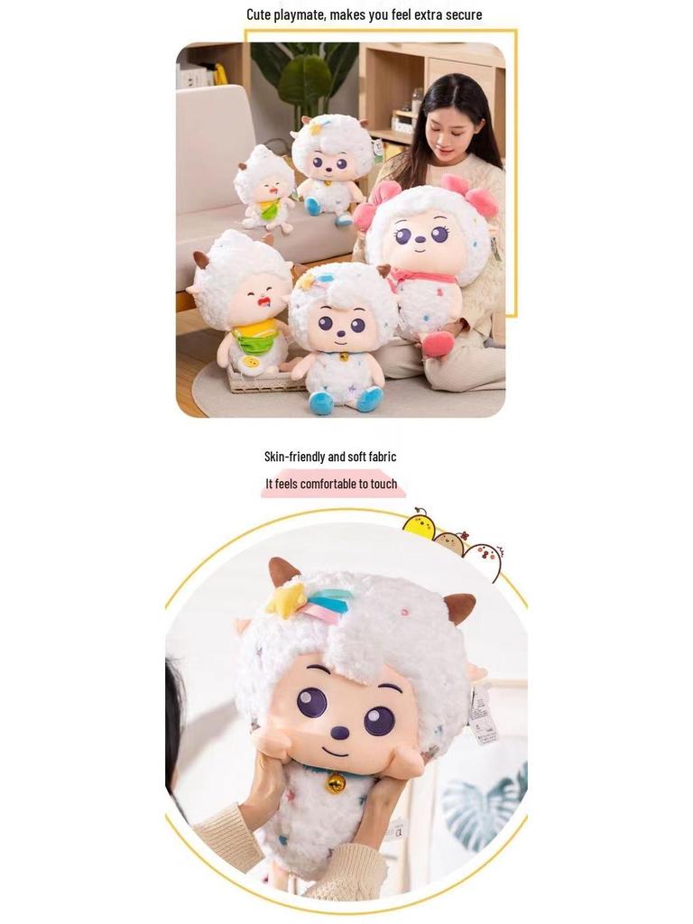 Pleasant Goat Plush Toy & Lazy Pillow - Cute Gift for Girls' Birthdays