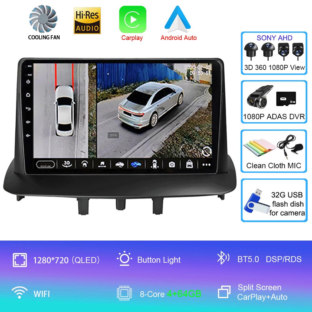 Android14 For Renault Megane 3 Fluence Samsung SM3 2008  - 2014 Car Radio Navigation Multimedia Video Player DSP BT Carplay