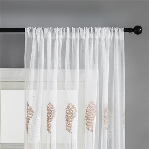 Vorhang garn stickerei balkon wohnzimmer transluzenten garn ländlichen vorhang fertig weiß schlafzimmer