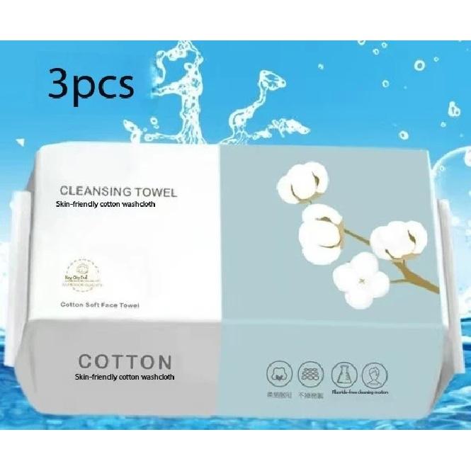 100PCS Natural Disposable Face Towel Travel Facial Cleansing Wet And Dry Makeup Remover Pearl Cotton Soft Makeup Nonwoven Towel
