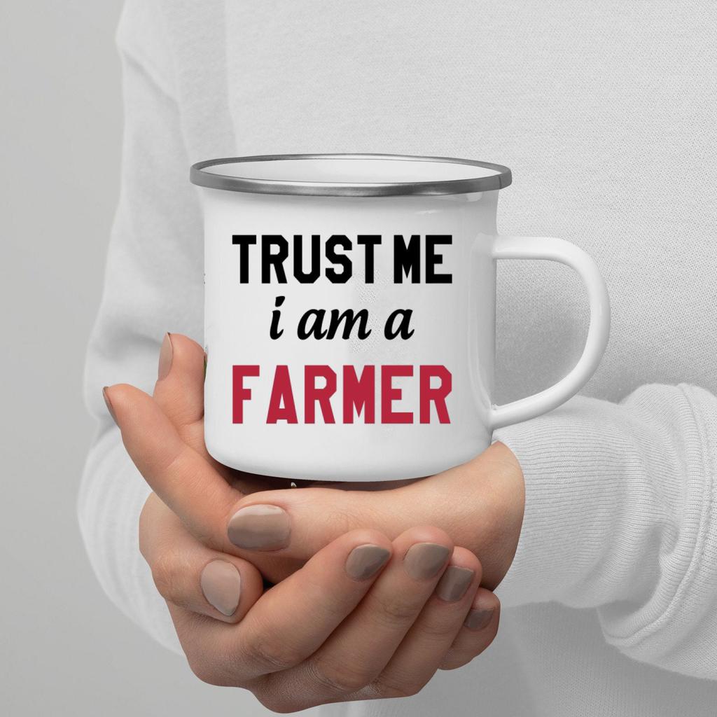 Trust Me I Am Print Enamel Coffee Mug With Handle Wine Beer Drink Juice Cola Cups Milk Mug Best Outdoor Festival Gift Outdoor
