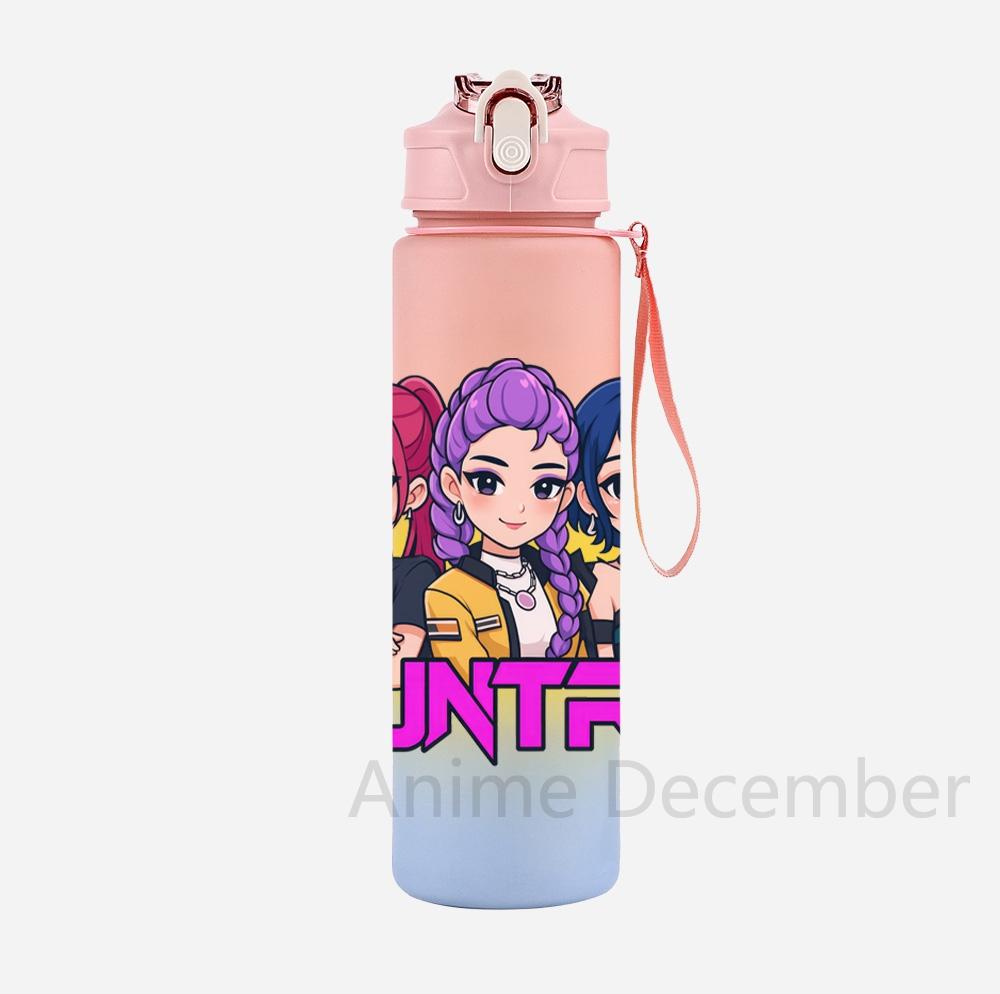 Anime K-Pop Character Water Cup Demon Hunters Large Capacity Outdoor Portable Rope Drinking Bottle for Boy and Girl Gift