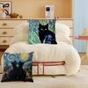 Black Cat Van Gogh Pillow Cushion Cover Pillowcase Living Room Sofa Home Decor Customized