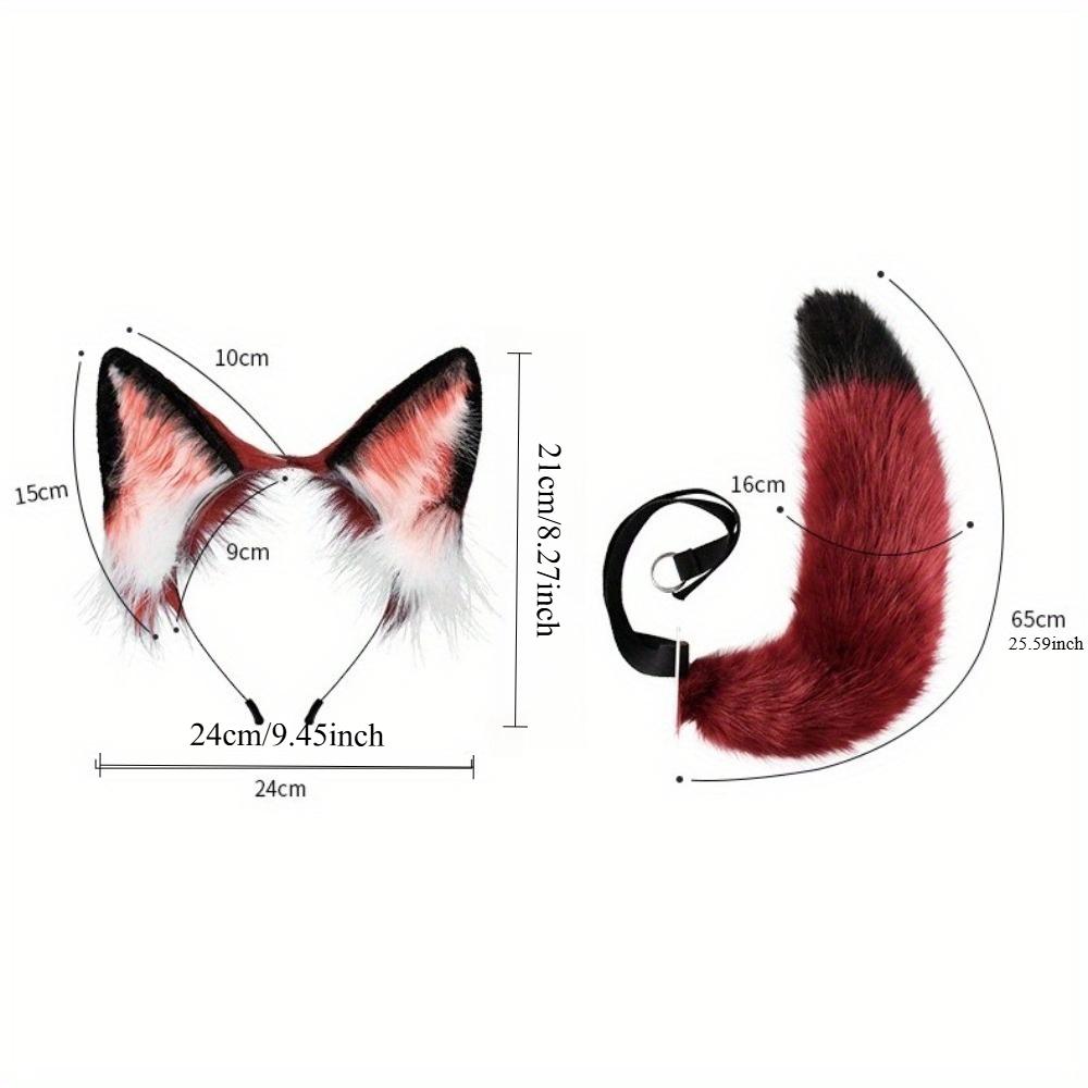 Handmade Cosplay Animal Ear & Tail Set: Ear Headband + Tail Accessories, Complete Costume Props Kit