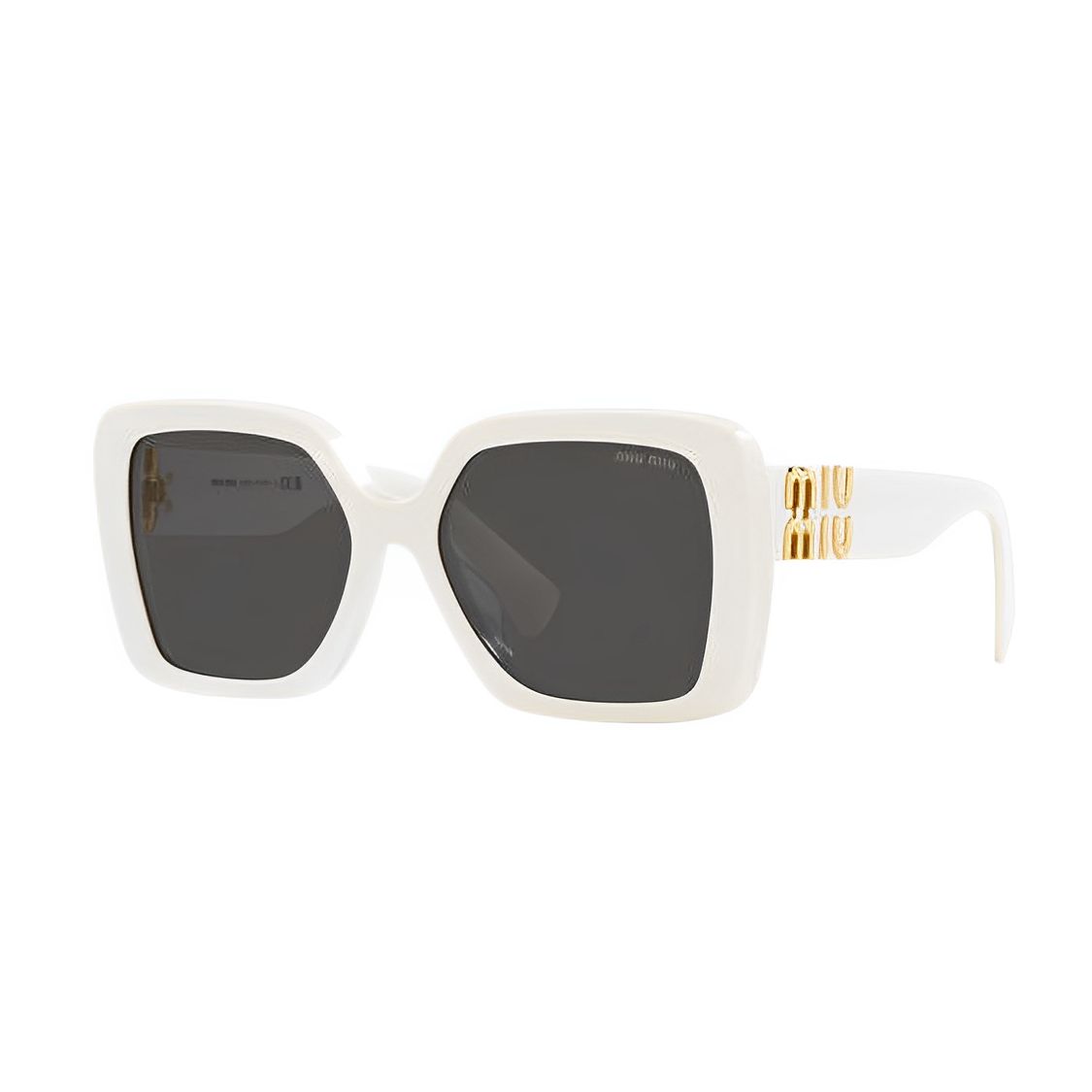 

Miu Miu Logo 3D Irregular Shape Sunglasses Women sunglasses White SMU10Y_E142_F05S0_C_056 Eyeglass Case/Pouch+Box