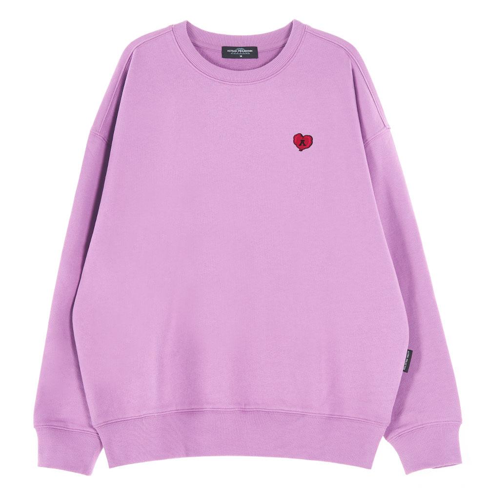 ASTRAL PROJECTION Oversized Drop Shoulder Balloon Heart Sweatshirt_Violet