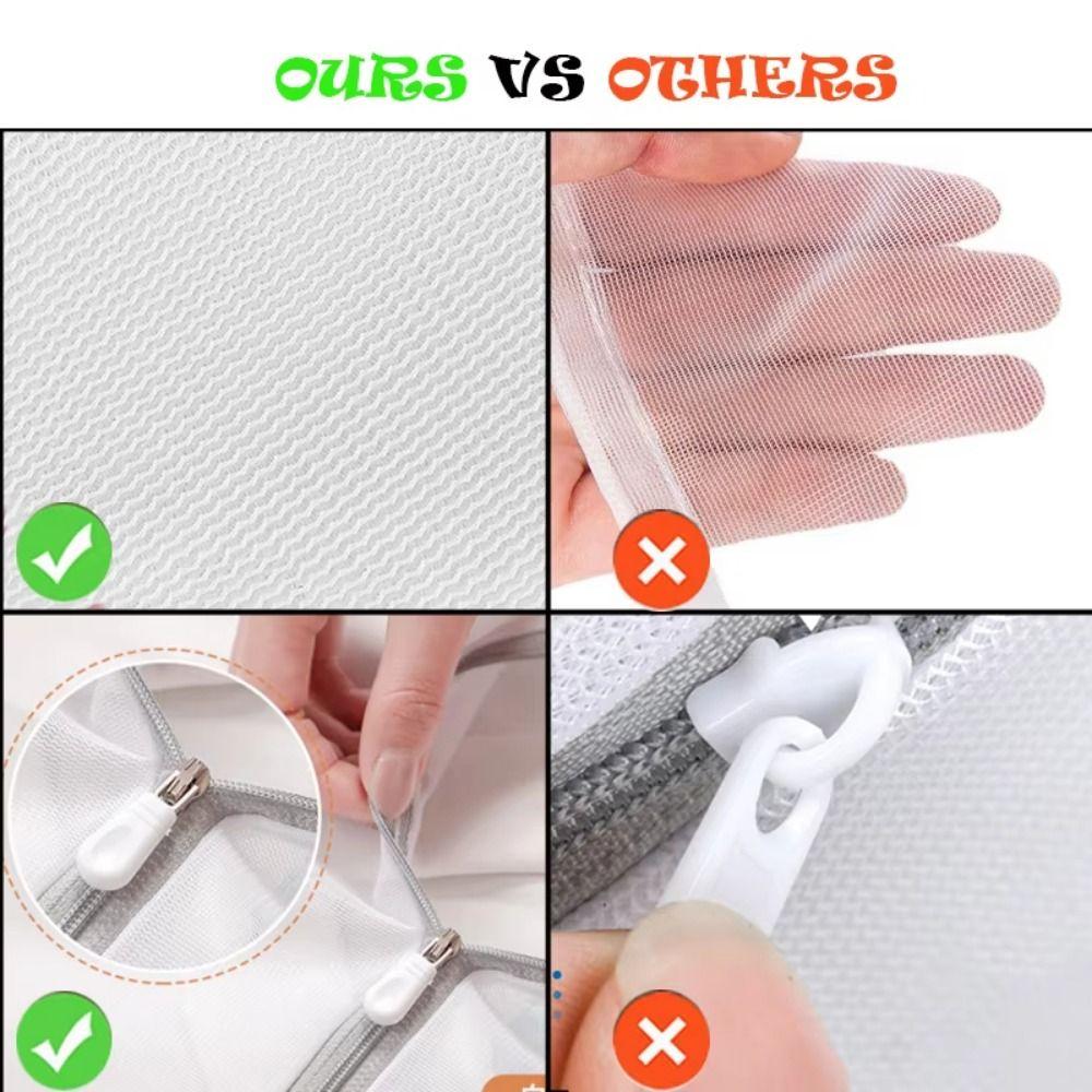 3/4Pcs Zippered Closure Mesh Laundry Bag Durable Mesh Clothing Organizer  Washing Machines