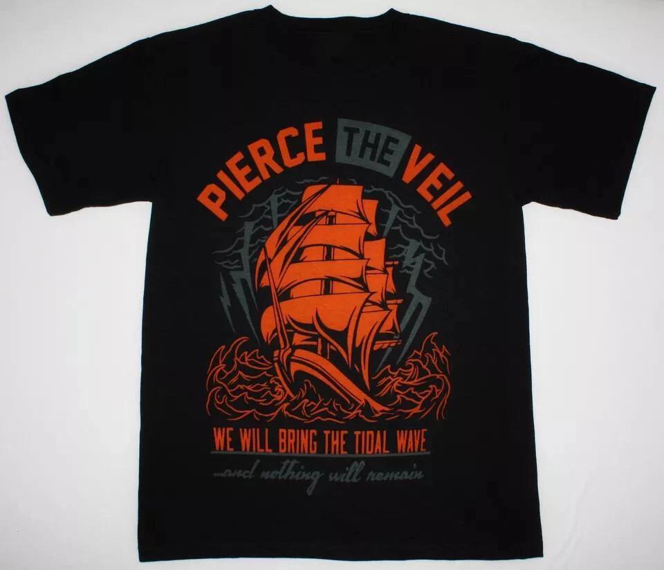 Men s and Women s T-shirts Pierce The Veil Ship New Black T-shirt Short Sleeve S