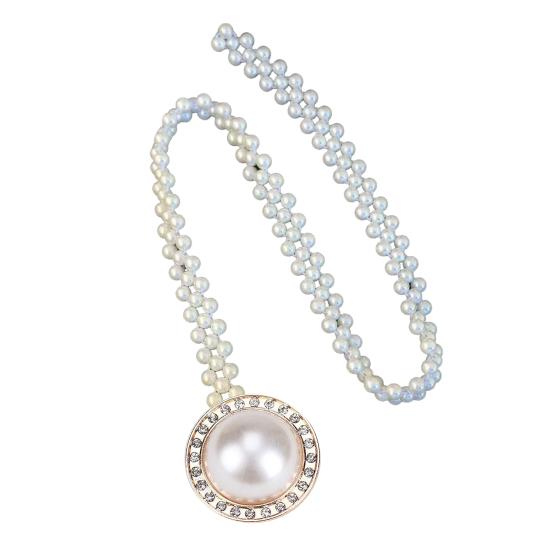 Yousheng Waist Chain Imitation Pearls 3D Flower Decor Waist Chain Adjustable Fit Retro Dress Waist Belt Special Occasions Accessory
