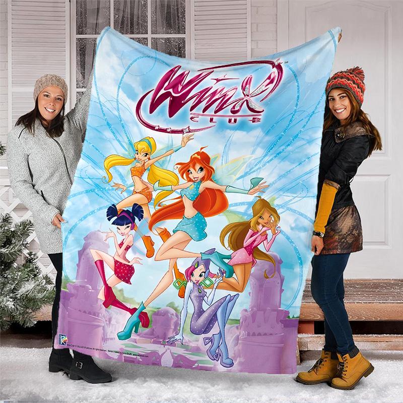 Winx Club printed throw blanket—lightweight,soft,warm;versatile blanket for all seasons—perfect as &air-conditioning throw,nap blanket