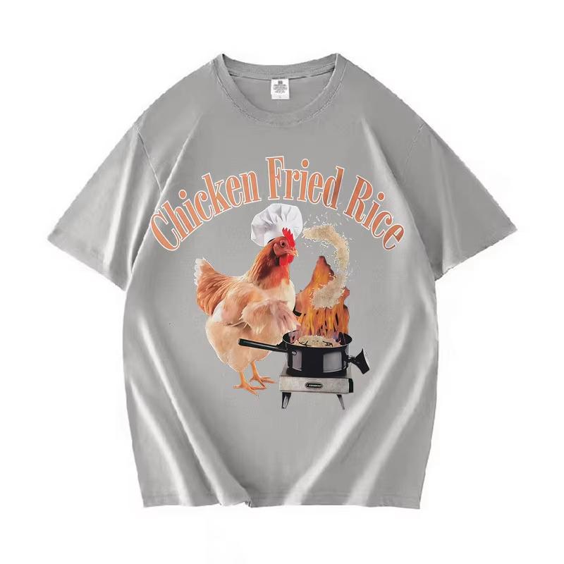 

Trendy Tshirt Funny Chicken Friend Rice Meme T Shirt Unisex Women Casual Aesthetic Short Sleeve Top Cozy T Shirts Streetwear 4XL