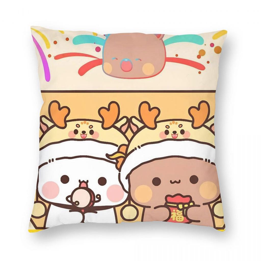 Cartoon Bubu Dudu Kissenbezug Doppelseitiger Druck Polyester Kissenhülle Dekorativer Bär Niedliche Kissenhülle Abdeckung Zuhause Quadratisch