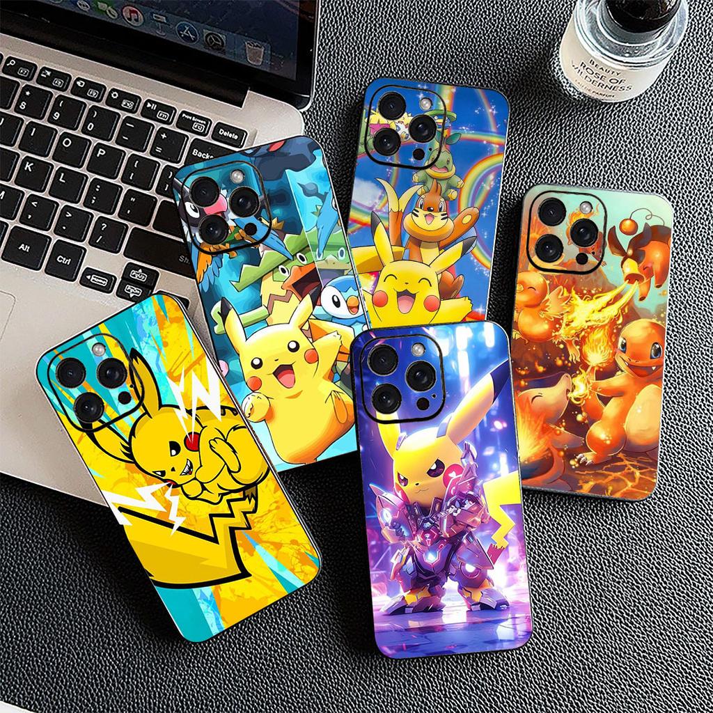 Mew two P-Pokemons P-Pikachus GO Phone Case for OPPO A80 A18 A16 A40 A17 A15 A38 A78 A79 A54 A57 A12 A60 4G 5G Protective Cover