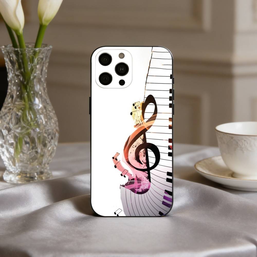 M-Music Art T-Treble Clef Phone Case For iPhone 17,16,15,14,13,12,11 Plus,Pro Max,XS,Soft Silicone Black Cover