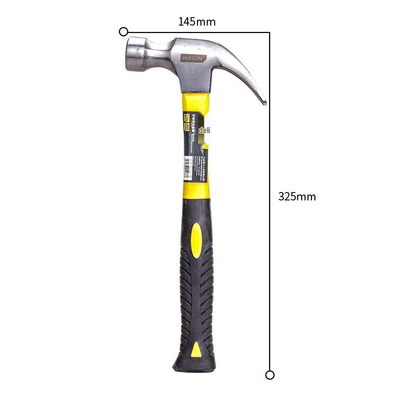 Deli Multi-purpose Claw Hammer with Fiber Handle and Steel Pipe